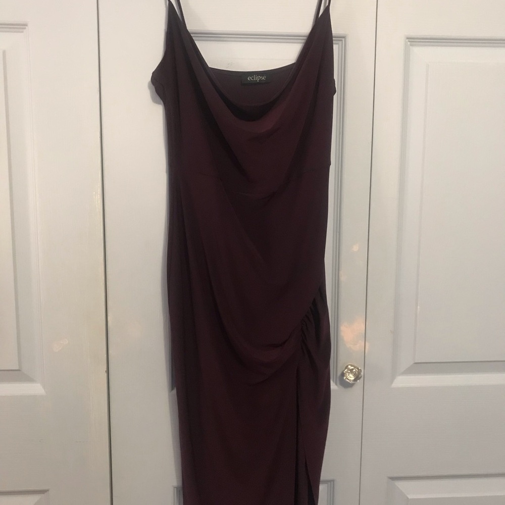 Eclipse Women's Dark Purple Spaghetti Strap Dress